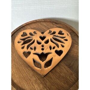 Vintage Copper Colored Cast Iron Trivet Pig Wall Hanging Hot Plate Pot Holder